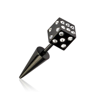 Fake Ear Stretching Taper with a Dice Head