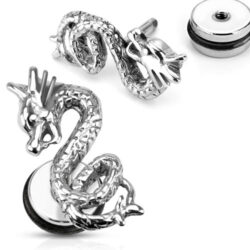 Fake Plug Earring with a Dragon Body