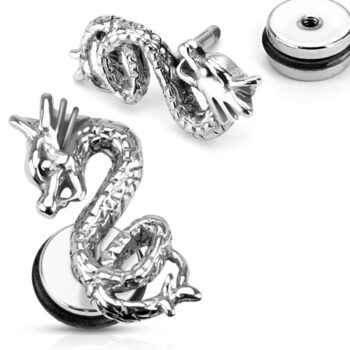 Fake Plug Earring with a Dragon Body