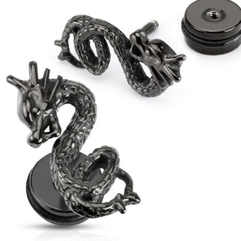 Fake Plug Earring with a Dragon Body - Image 2