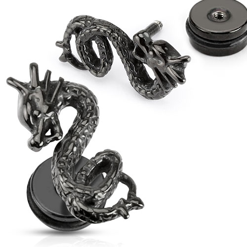 Fake Plug Earring with a Dragon Body - Image 2