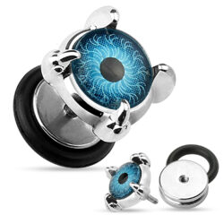 Fake Plug Earring with a Blue Eyeball