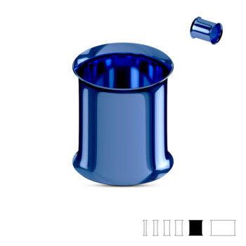 Blue Surgical Steel Double Flared Saddle Tunnel