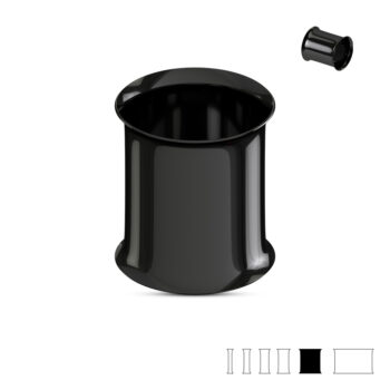 Black Surgical Steel Double Flared Saddle Tunnel - Image 6