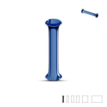 Blue Surgical Steel Double Flared Saddle Tunnel - Image 2