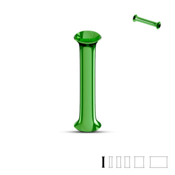Green Surgical Steel Double Flared Saddle Tunnel - Image 2