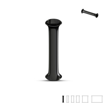 Black Surgical Steel Double Flared Saddle Tunnel - Image 2