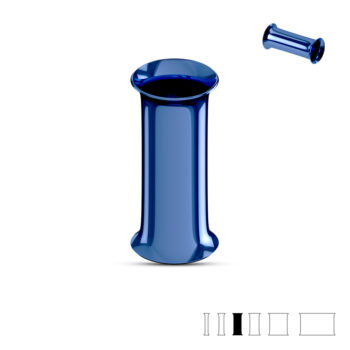 Blue Surgical Steel Double Flared Saddle Tunnel - Image 4