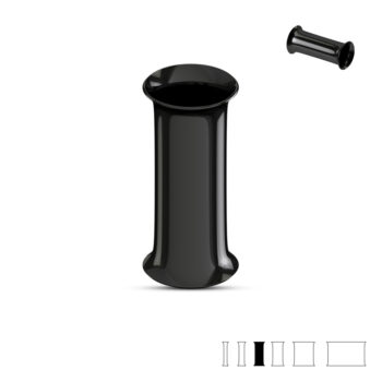 Black Surgical Steel Double Flared Saddle Tunnel - Image 4