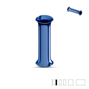 Blue Surgical Steel Double Flared Saddle Tunnel - Image 3