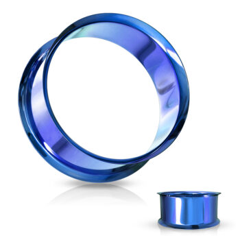 Blue Surgical Steel Double Flared Saddle Tunnel - Image 8