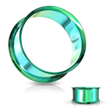 Green Surgical Steel Double Flared Saddle Tunnel - Image 8