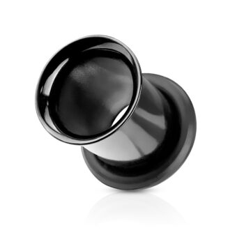 Black Stainless Steel Single Flared Tunnel with o'ring