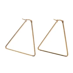 Gold Triangle Hoop Earrings