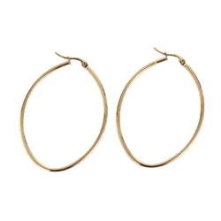Gold Oval Hoop Earrings