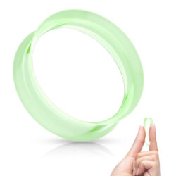 Green Soft Flexible Silicone Double Flared Saddle Skin Tunnels