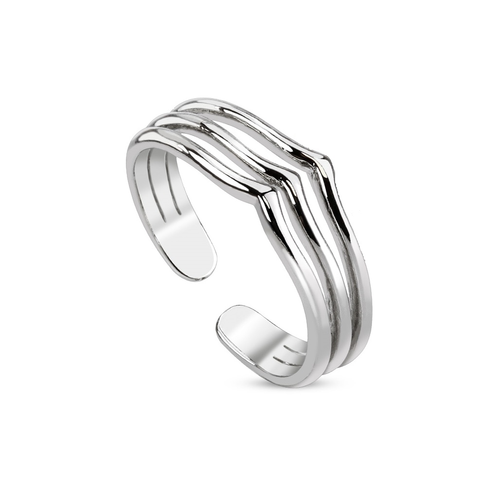 Toe or Finger Ring with a Triple Ring Design