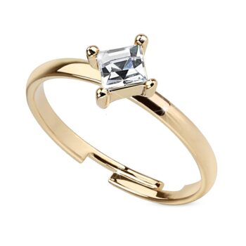 Gold Toe or Finger Ring with a Clear CZ Gem