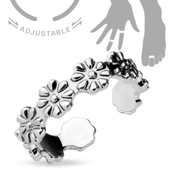 Toe or Finger Ring with Flowers - Image 2
