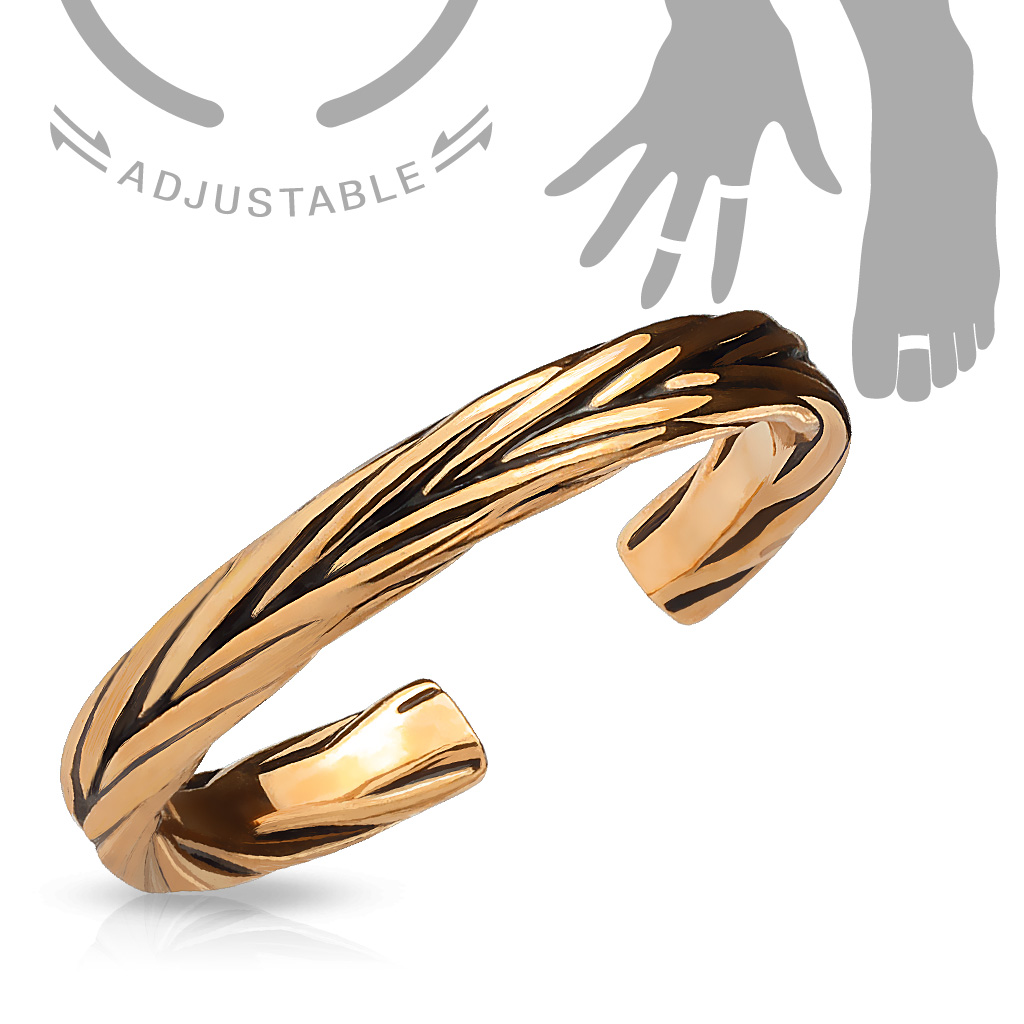Rose Gold Braided Toe or Finger Ring - Image 2