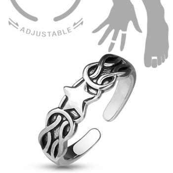 Toe or Finger Ring with a Centred Star - Image 2
