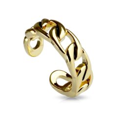 Gold Toe or Finger Ring with a Chainlink Design