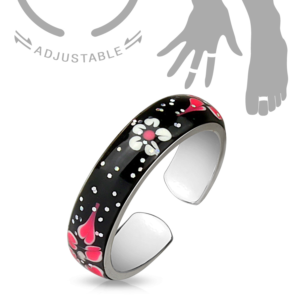Toe or Finger Ring with Flower Pattern - Image 2