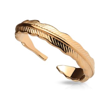 Rose Gold Toe or Finger Ring with a Feather Design