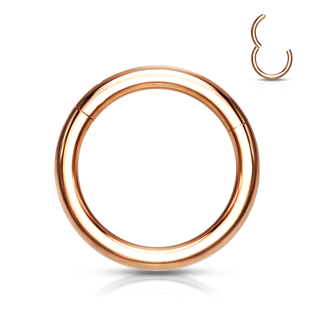 Rose Gold Titanium Hinged Ring