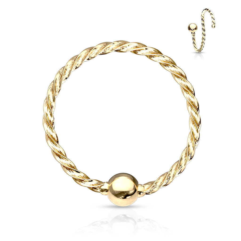 Twisted Rope Cut Ring with Fixed Ball - Image 3