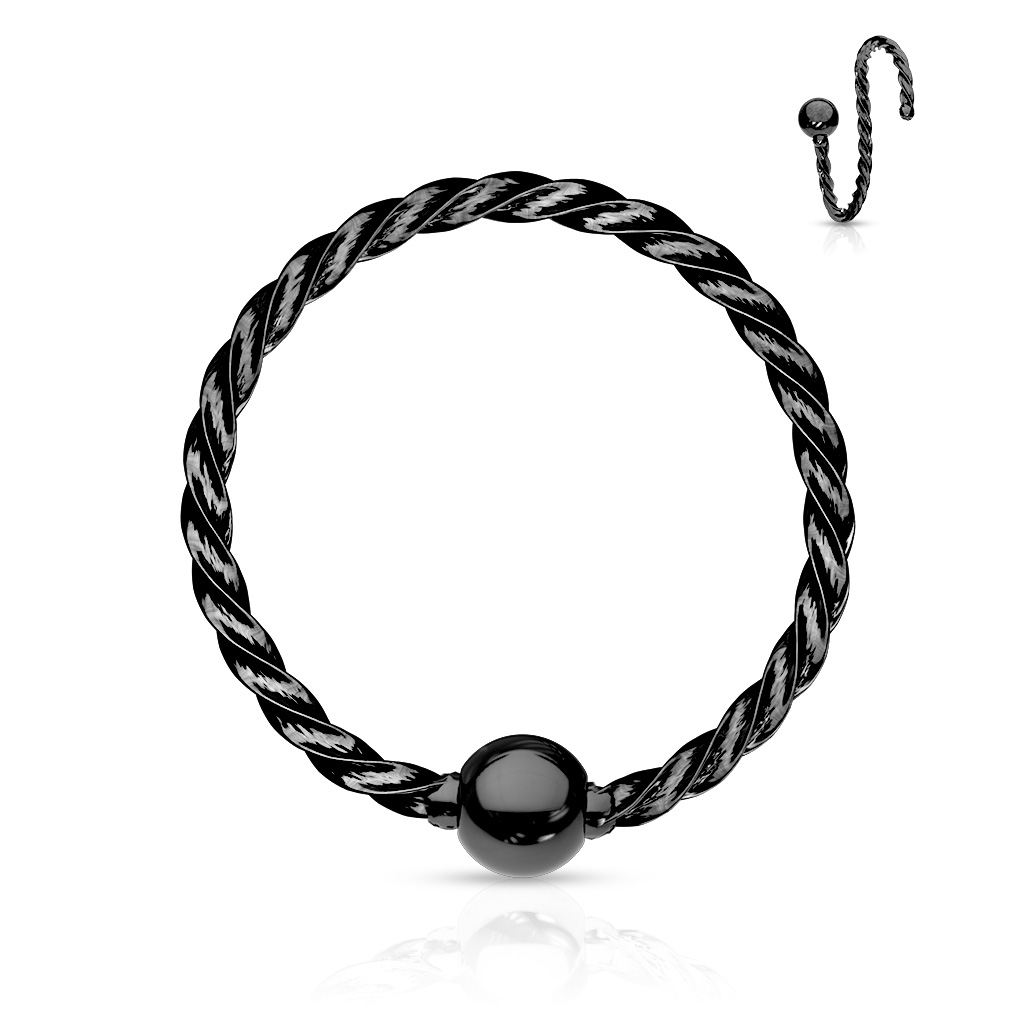 Twisted Rope Cut Ring with Fixed Ball - Image 4