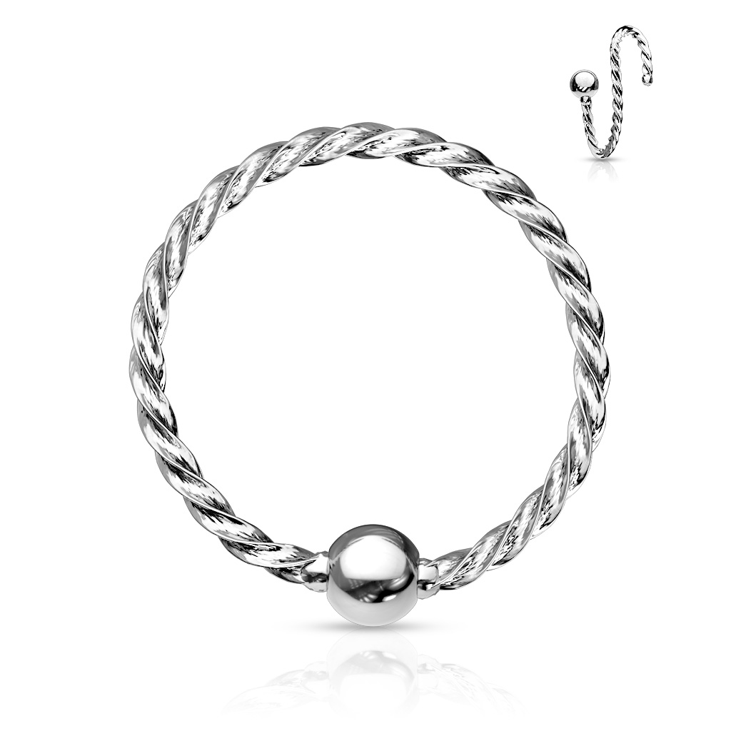 Twisted Rope Cut Ring with Fixed Ball - Image 6