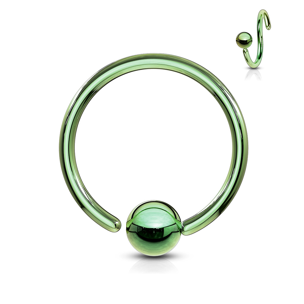 Green Fixed Ball Flexible Cut Ring
