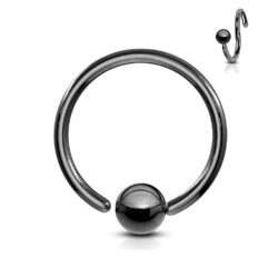 Black Fixed Ball Flexible Cut Ring