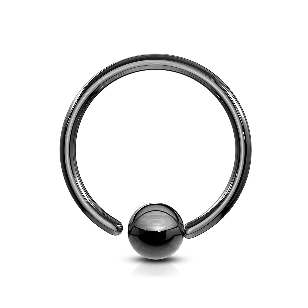 Black Fixed Ball Flexible Cut Ring - Image 4