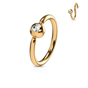 1.2mm Cut Ring with Fixed Front Facing 3mm Clear CZ Gem Ball - Image 3