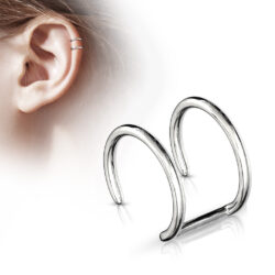 Non Piercing Ear Cuff with a Double Ring