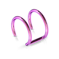 Non Piercing Purple Ear Cuff with a Double Ring