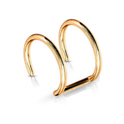 Non Piercing Rose Gold Ear Cuff with a Double Ring