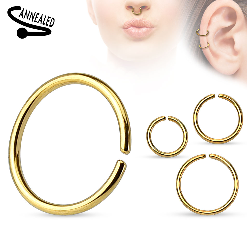 Gold 316L Surgical Steel Cut Ring