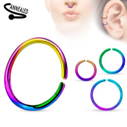 Rainbow 316L Surgical Steel Cut Ring