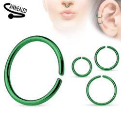 Green 316L Surgical Steel Cut Ring