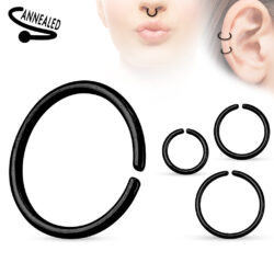 Black 316L Surgical Steel Cut Ring