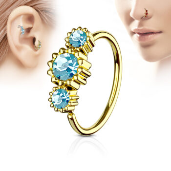 Cut Ring with 3 CZ Gems - Image 2