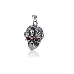 Red Eyed Skull Pendant
