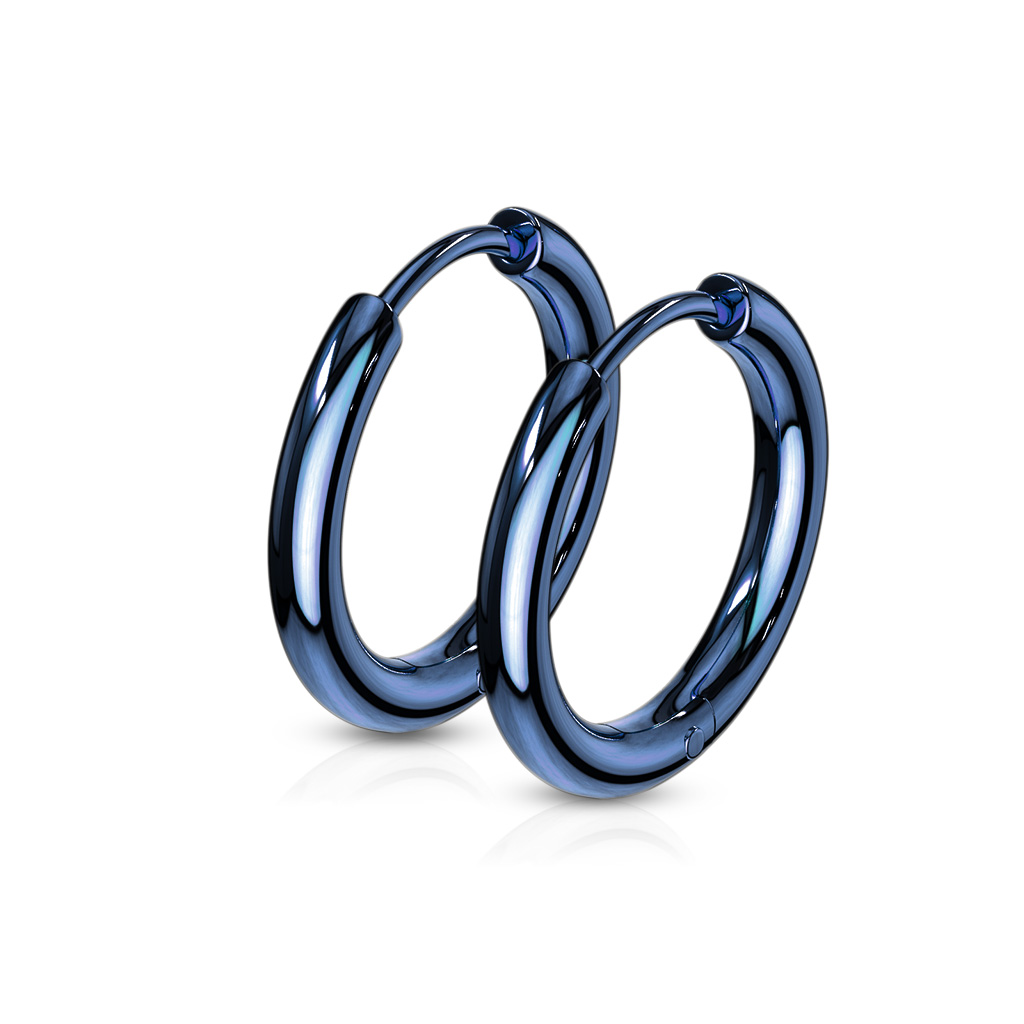 Blue Hinged Seamless Sleeper Earrings - Image 6