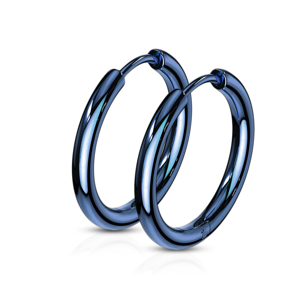 Blue Hinged Seamless Sleeper Earrings - Image 5