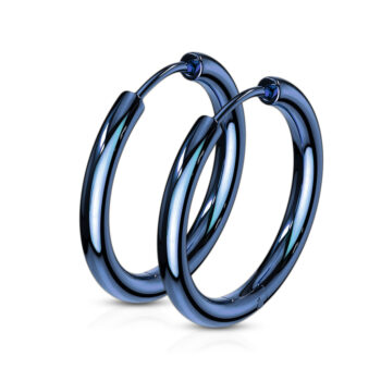 Blue Hinged Seamless Sleeper Earrings - Image 4