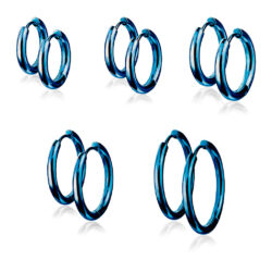 Blue Hinged Seamless Sleeper Earrings
