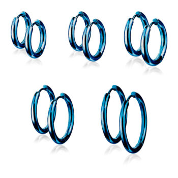 Blue Hinged Seamless Sleeper Earrings